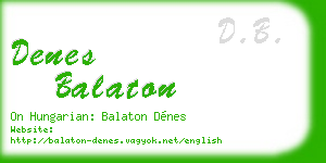 denes balaton business card