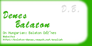 denes balaton business card